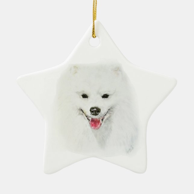 American Eskimo Keramik Ornament (Vorne)