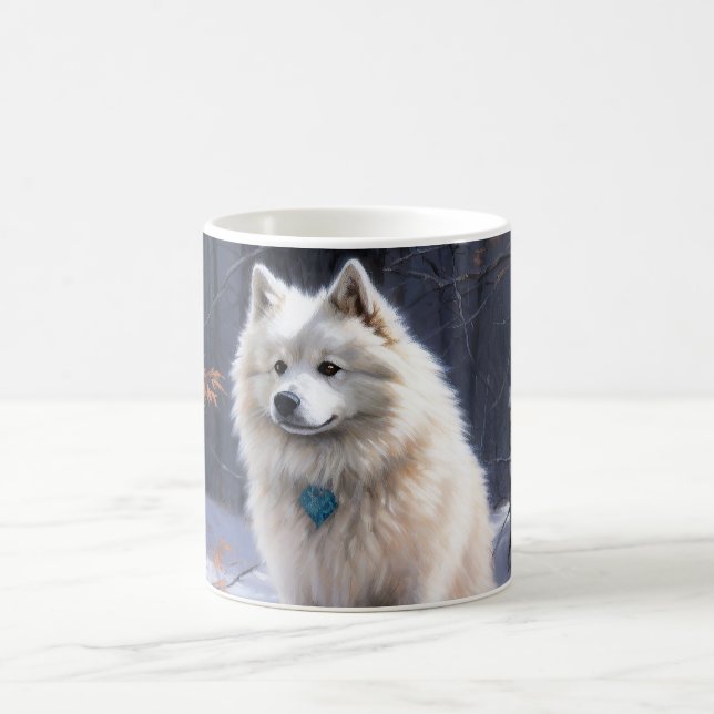 American Eskimo Let It Snow Weihnachten Kaffeetasse (Mittel)