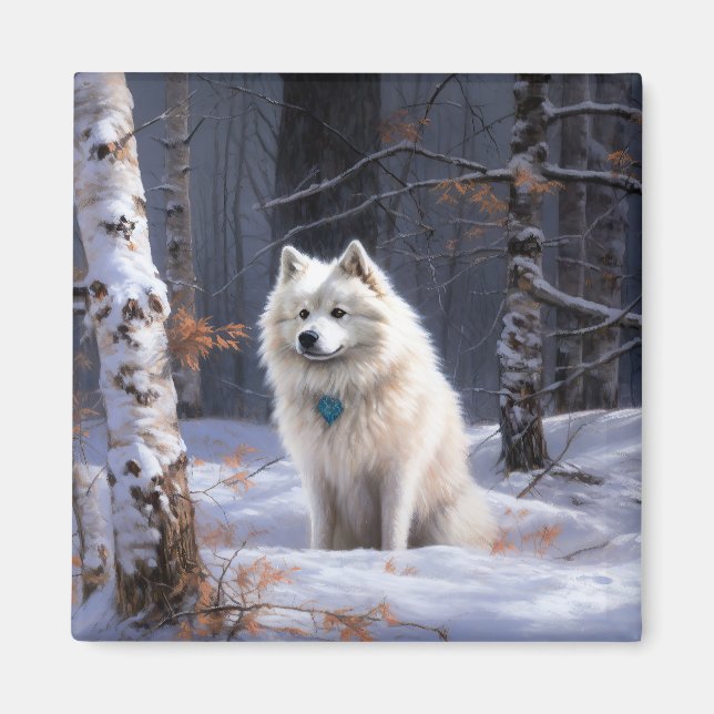 American Eskimo Let It Snow Weihnachten Magnet (Vorne)