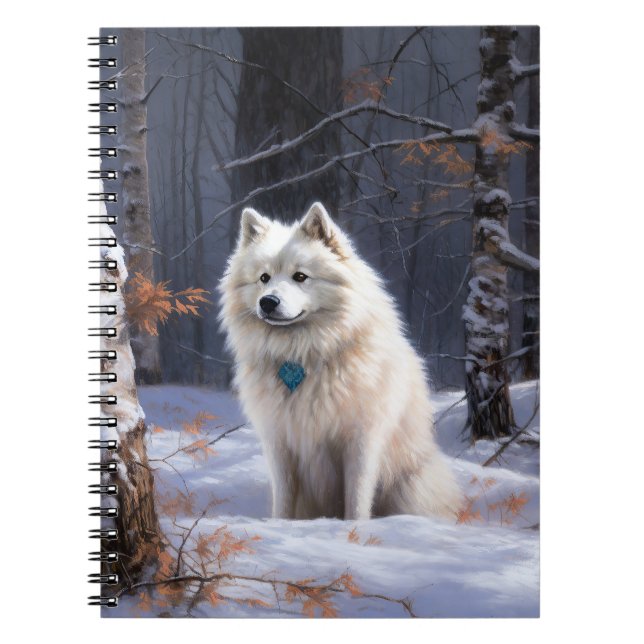 American Eskimo Let It Snow Weihnachten Notizblock (Vorderseite)