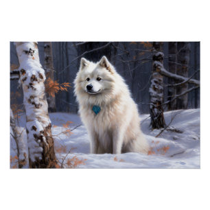 American Eskimo Let It Snow Weihnachten Poster