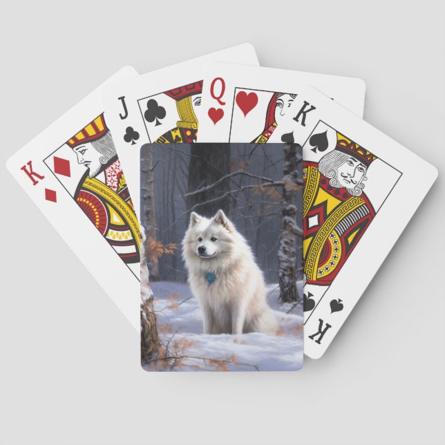 American Eskimo Let It Snow Weihnachten Spielkarten (Rückseite)