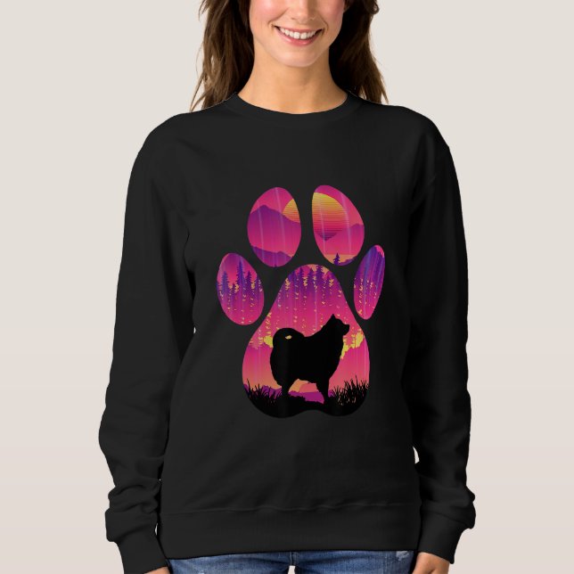 American Eskimo Paw Mom Dad Dog  Women Men Sweatshirt (Vorderseite)