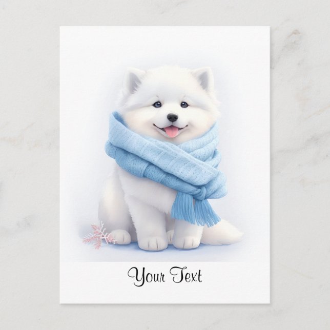 American Eskimo Puppy Dog personalisiert Postkarte (Vorderseite)