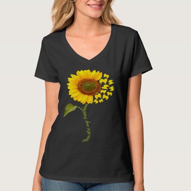 American Eskimo Sunflower Eskie T-Shirt (Vorderseite)