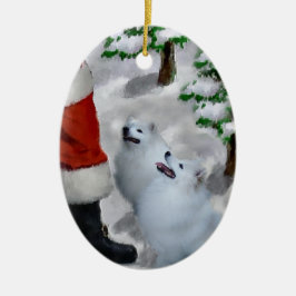 American Eskimo Weihnachtsgeschenke Keramik Ornament