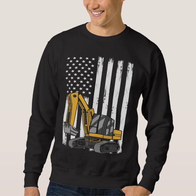 American Excavator Operator Job Construction Worke Sweatshirt (Vorderseite)