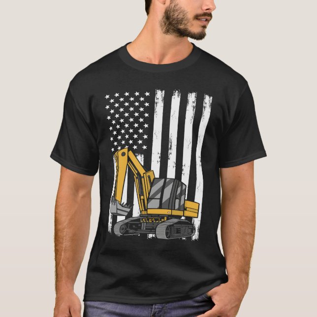 American Excavator Operator Job Construction Worke T-Shirt (Vorderseite)
