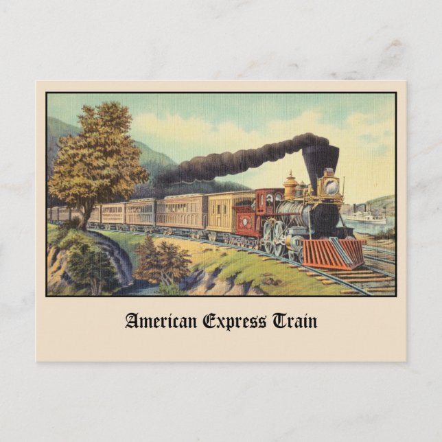 American Express Bahn Vintag Postkarte (Vorderseite)