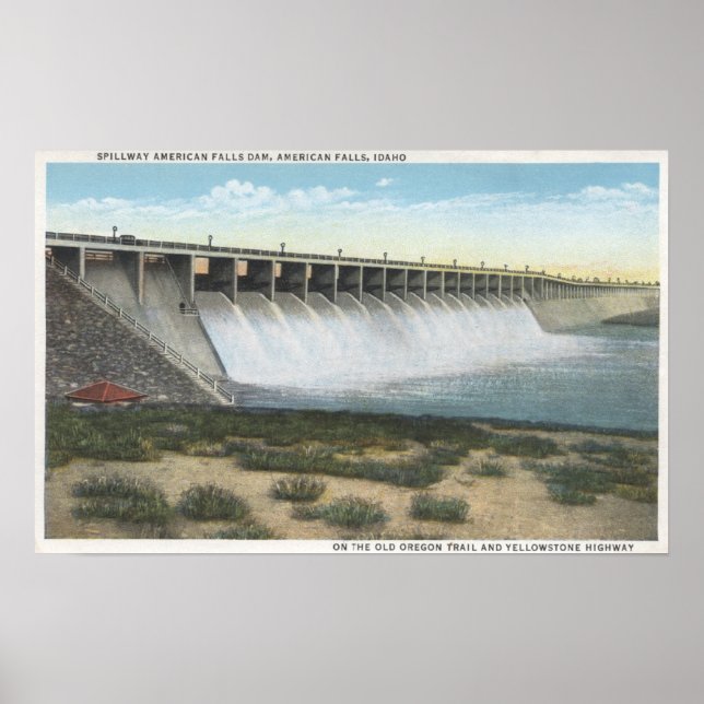 American Falls Dam Spillway, Oregon Poster (Vorne)