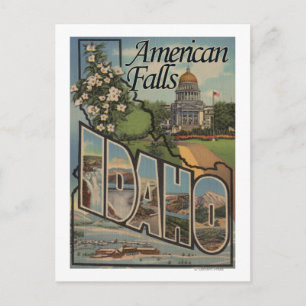 American Falls, Idaho - Große Letter Scenes Postkarte