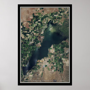 American Falls Lake Idaho Satellite Poster Karte
