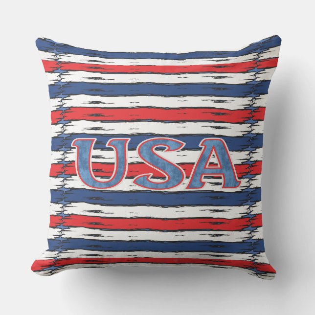 American Family Patriotic Sommerferien Kissen (Vorderseite)