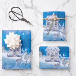 American Farm Wrapping Paper Flat Sheet Set of 3 Geschenkpapier Set