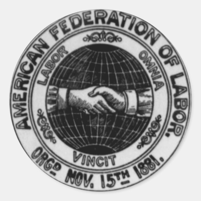 American Federation of Labour Runder Aufkleber (Vorderseite)