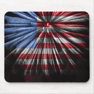 American Fireworks Flag Mousepad
