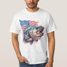 American Fisherman Patriotic T - Shirt