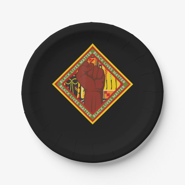 American Fist Melanin Black Pride Music Pappteller (Vorderseite)