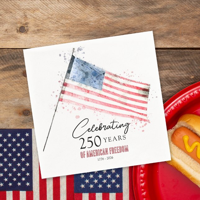 American Flag 250 Years Freedom 4th of July Party Serviette (Von Creator hochgeladen)