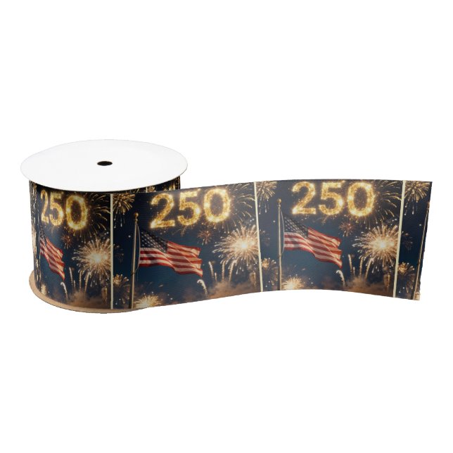 American Flag 250th Birthday Party Satinband (Spule)