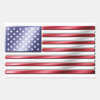 American Flag 2 - USA - Metallic Rechteckiger Aufkleber