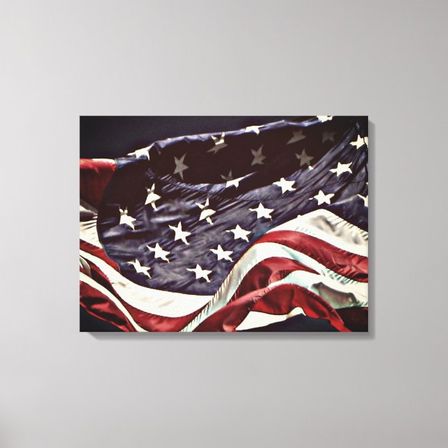 American Flag 3-Panel Wrapped Canvas Print Leinwanddruck (Vorderseite)