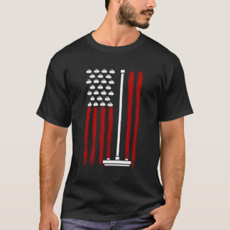 American Flag 4. Juli Curling Player Winter Sport T-Shirt