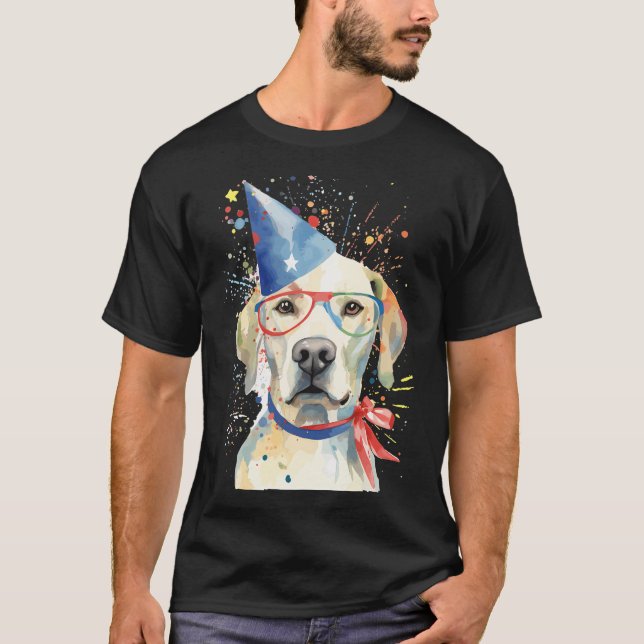 American Flag 4th July Usa Patriotic Labrador D T-Shirt (Vorderseite)