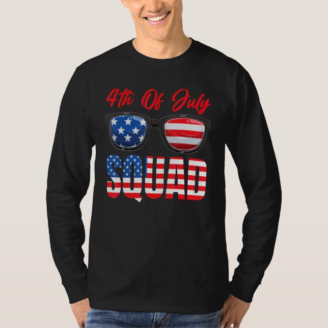 American Flag 4th Of July Squad 4th Of July T-Shirt (Vorderseite)
