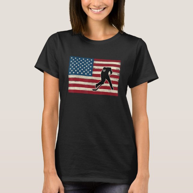 American flag 4th of July USA Patriotic Field Ice  T-Shirt (Vorderseite)
