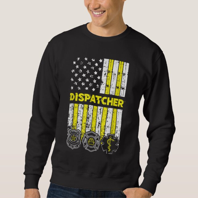 American Flag 911 Operator Dispatch-er Police Fire Sweatshirt (Vorderseite)