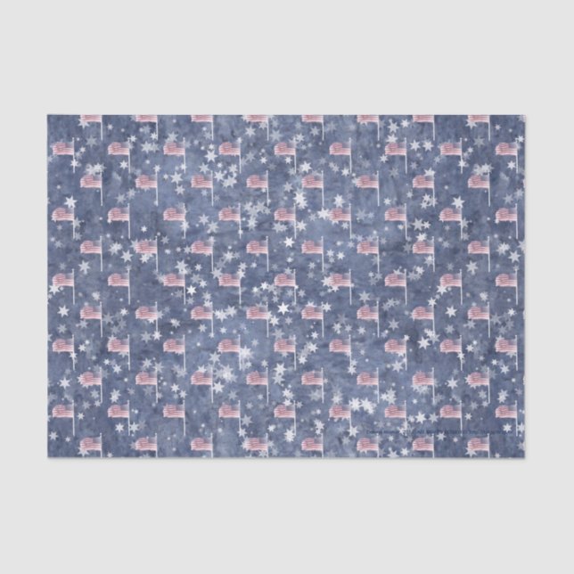 American Flag Aglow, sternengesprenkeltes Papierta Seidenpapier (Vorderseite)