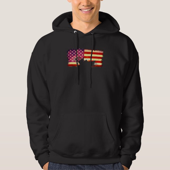 American Flag Airboat Captain Racing Tour America  Hoodie (Vorderseite)