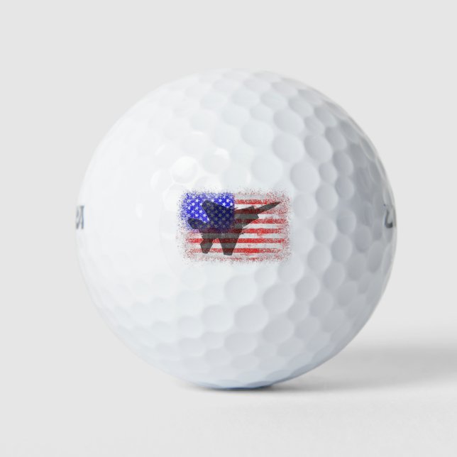 American Flag Airplane Patriotic Air Force War Pl Golfball (Vorderseite)