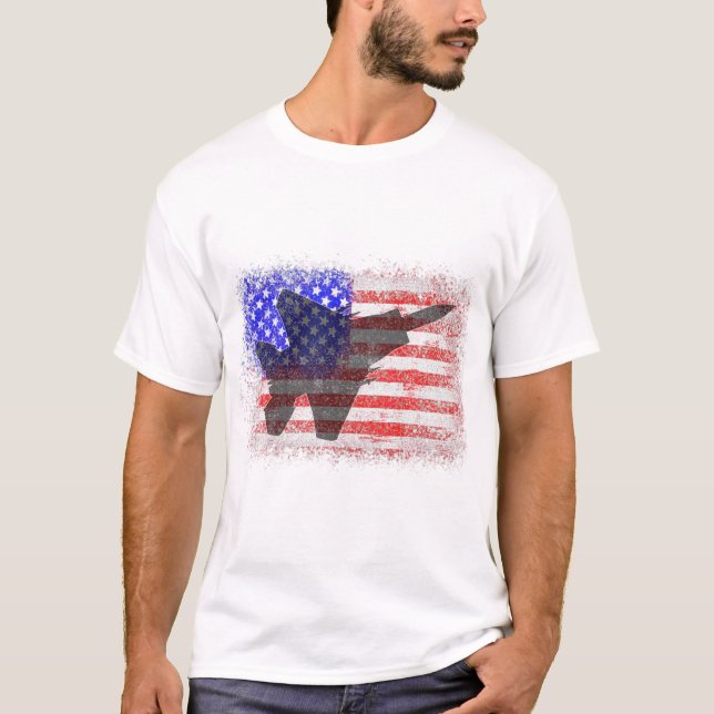 American Flag Airplane Patriotic Air Force War Pl T-Shirt (Vorderseite)