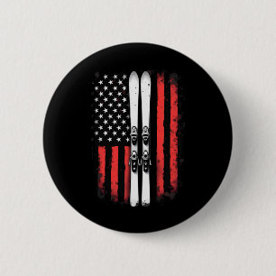 American Flag Alpinski Button