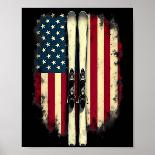 American Flag Alpinski Poster