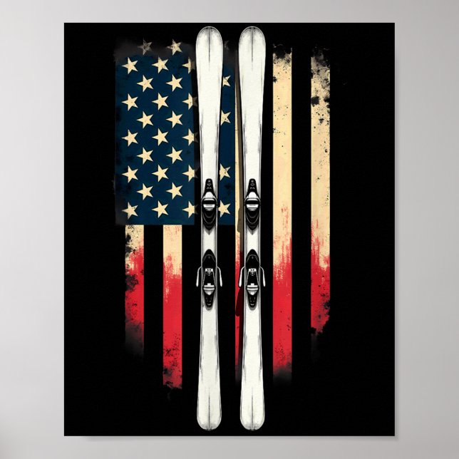 American Flag Alpinskifahrer _1 Poster (Vorne)