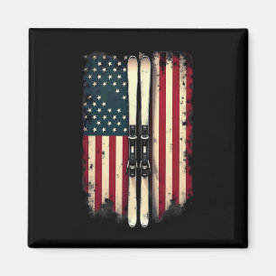 American Flag Alpinskifahrer 2 Magnet