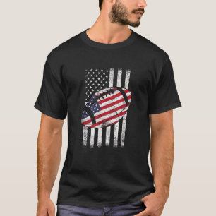 American Flag America Football Rugby Sports Nation T-Shirt