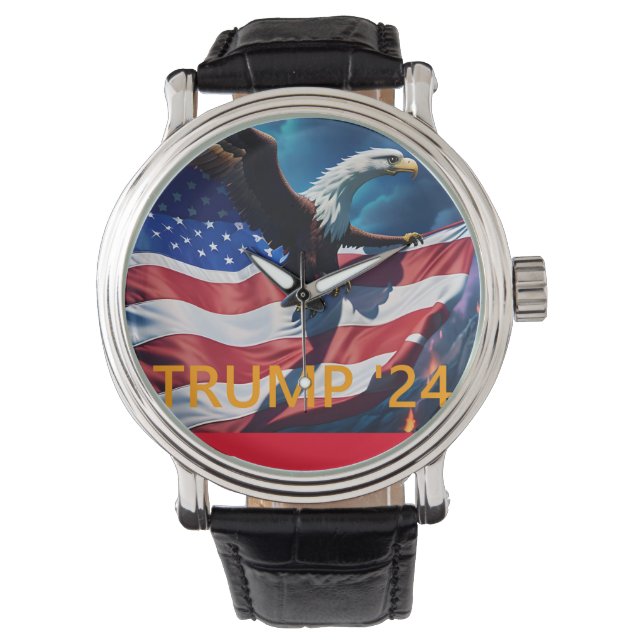 American Flag American Eagle TRUMP 2024 Armbanduhr (Vorderseite)