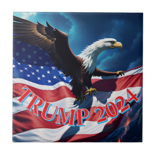 American Flag American Eagle TRUMP 2024 Fliese