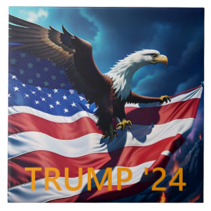 American Flag American Eagle TRUMP 2024 Fliese