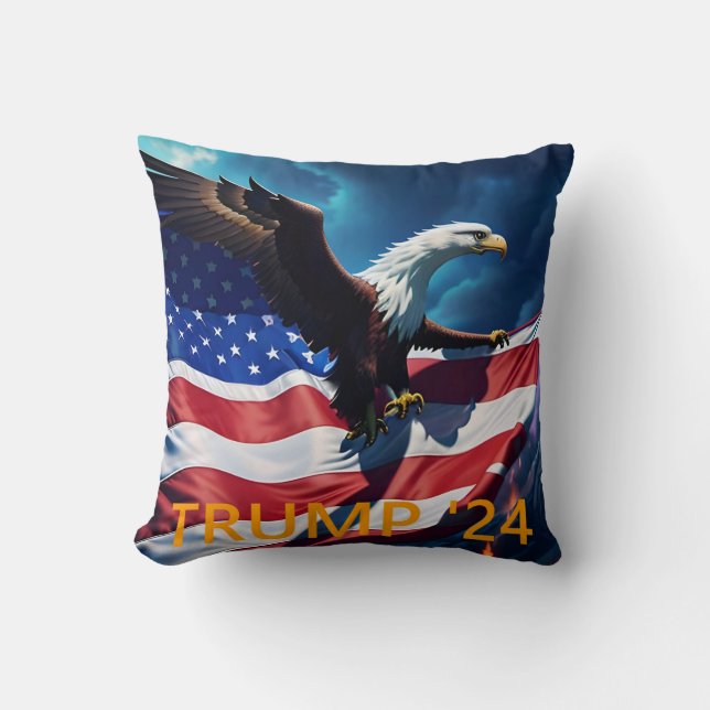 American Flag American Eagle TRUMP 2024 Kissen (Vorderseite)