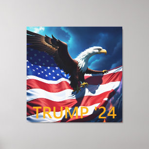 American Flag American Eagle TRUMP 2024 Leinwanddruck