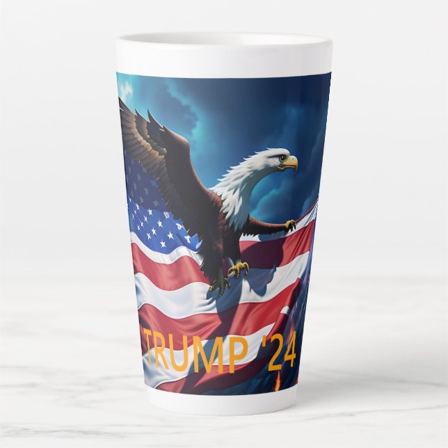 American Flag American Eagle TRUMP 2024 Milchtasse (Vorderseite)
