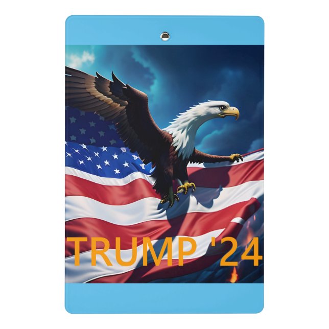 American Flag American Eagle TRUMP 2024 Mini Klemmbrett (Rückseite)