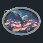American Flag American Eagle TRUMP 2024 Ovale Gürtelschnalle<br><div class="desc">American Flag American Eagle TRUMP 2024</div>
