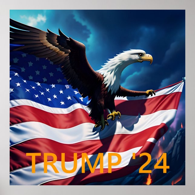 American Flag American Eagle TRUMP 2024 Poster (Vorne)