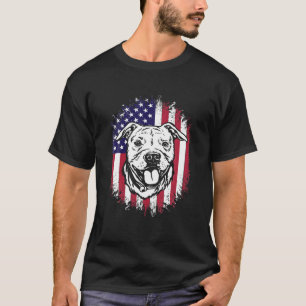 American Flag Amstaff American Staffordshire Terri T-Shirt